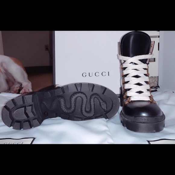 Leather ankle boot with Sylvie Web - Picture 4 of 11